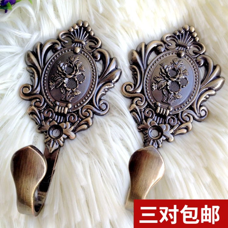 European curtain hook Wall hook Wall hook Strap Coat hook Wall hook Fixed window decoration accessories Electroplating light luxury free drilling