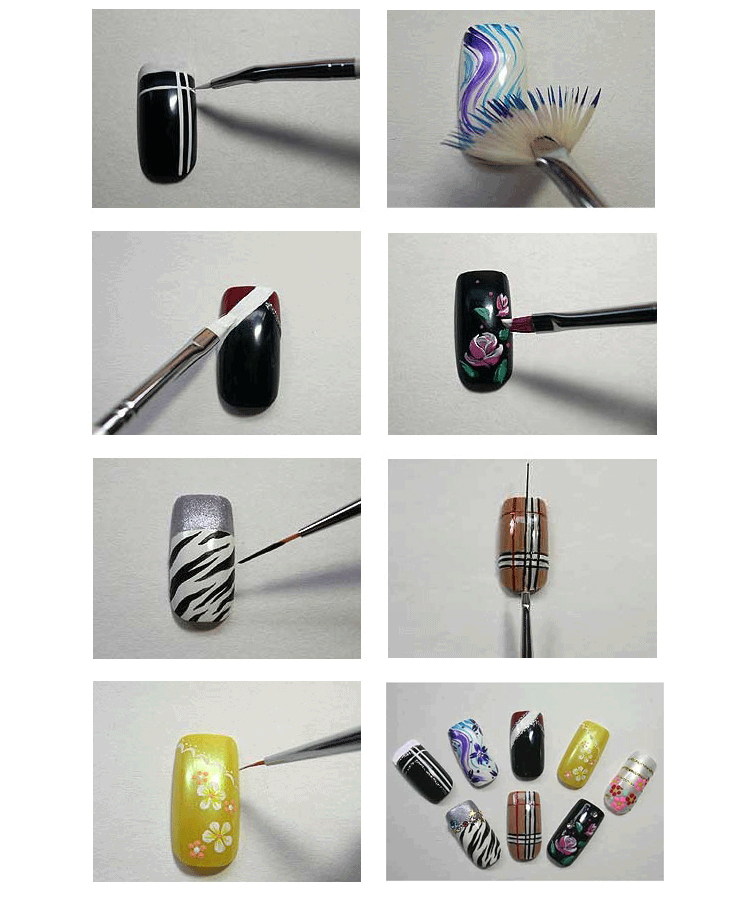美甲笔工具套装15支点钻/光疗/拉线/指甲油DIY彩绘颜料雕花画花笔