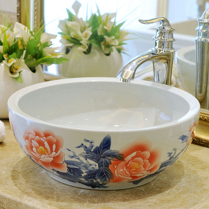 Chinese table basin Wash basin Powder room wash basin Art wash basin Household blue and white porcelain wash basin Ceramic wash basin