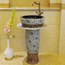 Jingdezhen Ceramic column washbasin wash basin integrated column sink