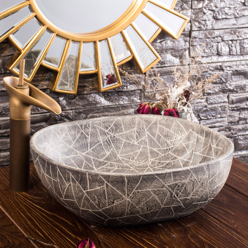 Eurostyle Terri basin antique washbasin Ceramic Face Basin Balcony Washbasin Home Dressing Room Terrace Washbasin Big