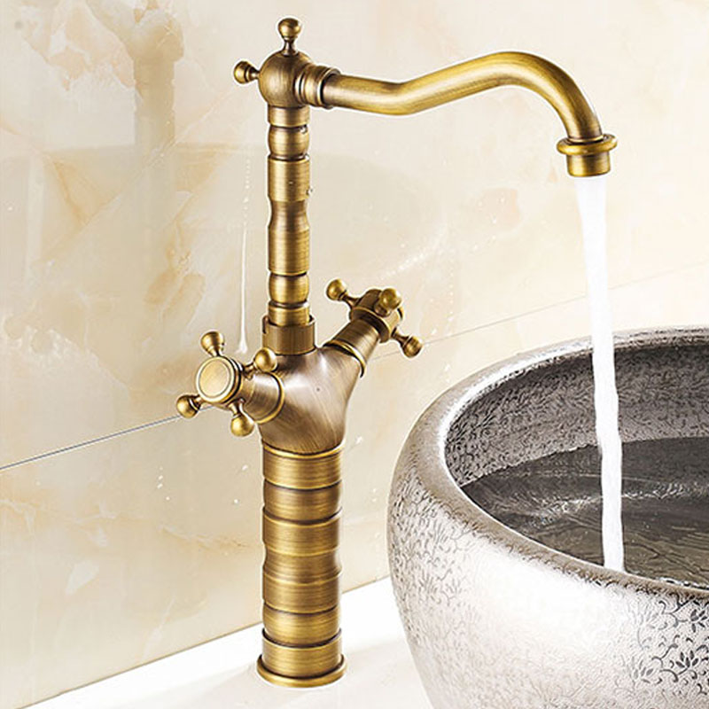 American Antique Tap All-copper Cold and Hot Wash Basin Basin Basin Basin Basin Tap Retro and High-Advanced Tap