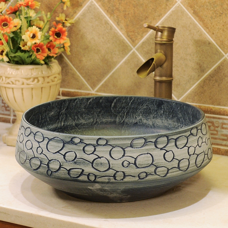 Art ceramic washbasin mediterranean style washbasin washbasin on-counter basin powder room washbasin retro