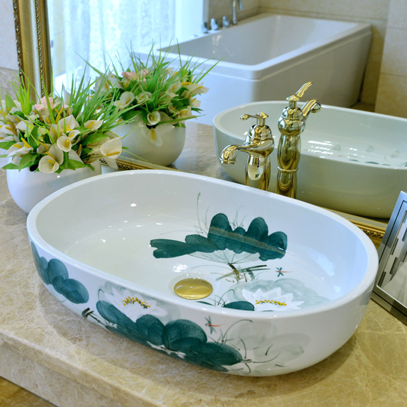 Ceramic Terrace Basin Oval art basin Large number modern minimalist Terra basin washbasin washbasin Washbasin Makeup room