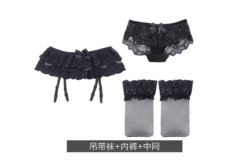 Bối rối Châu Âu và Mỹ sexy ren garter cám dỗ đen nóng sling vớ đồ lót sexy garter phù hợp với