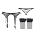 Cám dỗ gợi cảm Đồ lót gợi cảm Quần ren lưới vớ Stockings Vớ cao Thongs Garter Set dây nịt móc tất đẹp cho nữ Nịt Tất