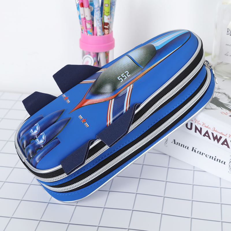 Children's stationery box for boys double layer large capacity plane pencil bag for primary school students Pencil bag Winter vacation summer vacation stationery gift