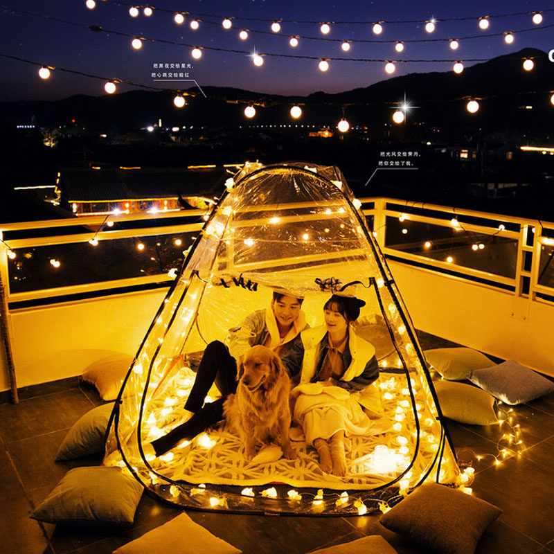 With lights night scene wedding photography props photo studio exterior travel photography fashion photo theme autumn and winter outdoor transparent tent