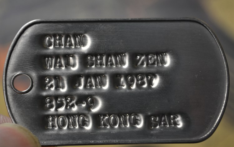 U.S. military deep gravure complete stainless steel identity card dog tag soldier card World War II dogtag identification card