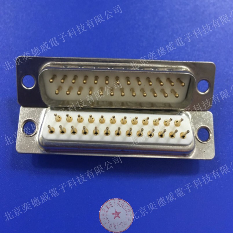 Gold plated DP25 DB25 male head RS232 straight foot welded plate serial port straight pin 180-degree straight plug