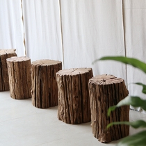 Solid Wood stump indoor tea table tea table coffee table stool wooden pier ornaments old wooden stakes outdoor balcony log stump