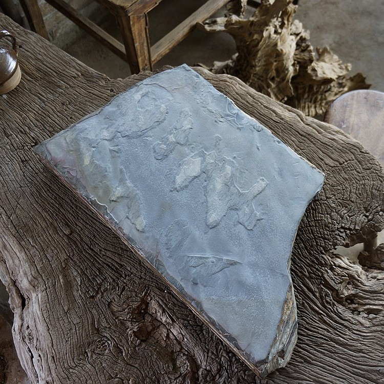 Inkstone ornaments Tea ceremony Self-use dry bubble small tea table Zen tea mat Antique stone Dry landscape artistic mood stone