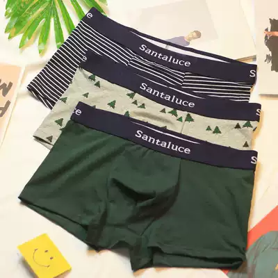3-pack Japanese men's underwear men's boxer shorts pure cotton fashion printed striped underwear cotton comfortable and breathable