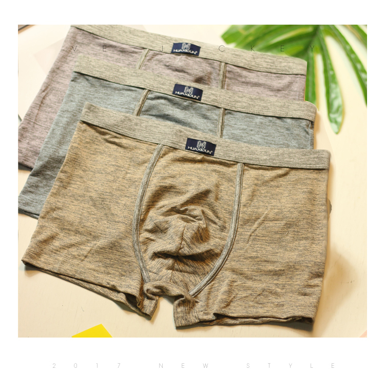 3 hộp Đồ lót cotton thoải mái Nam Boxer Thanh niên Tide Quần short nam Boxer Màu Blend sip cotton cao cấp