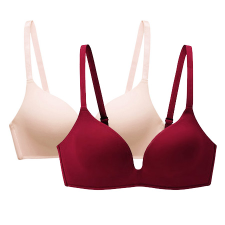 Skin Color + Wine Redma'am Underwear Wireless  Bras Japan sexy Smooth surface No trace Gather together comfortable Frivolity paragraph Athletic Underwear