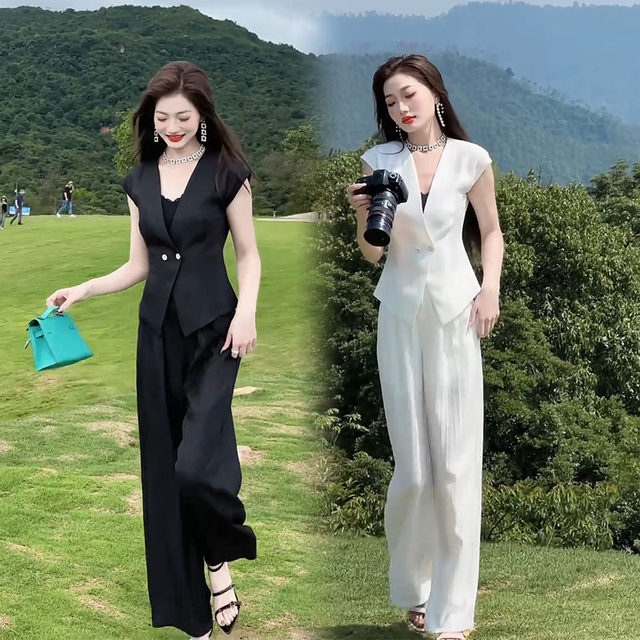 Professional Commuting Suit Vest Wide Leg Pants Fashion suit