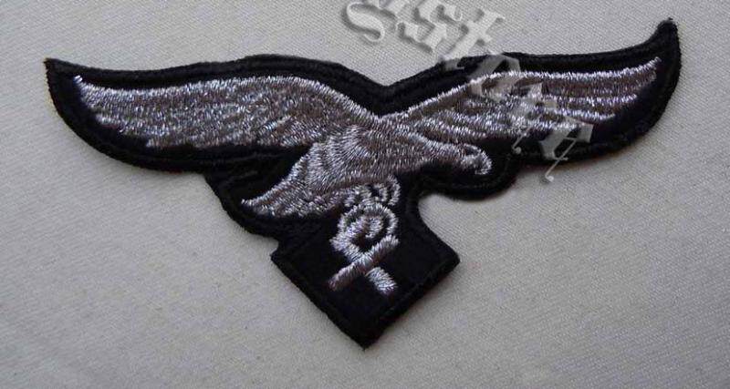 German German embroidery eagle chest eagle emblem machine embroidery white silver yellow gold Wehrmacht Air Force eagle emblem