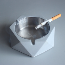 Nordic creative home living room cement ashtray personality trend multifunctional high-end office stainless steel Bata