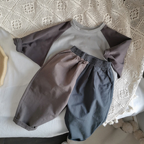 Type Zan Dillan advanced sense ~ Korean men and women children AB color pair casual radish pants trousers 2021 autumn