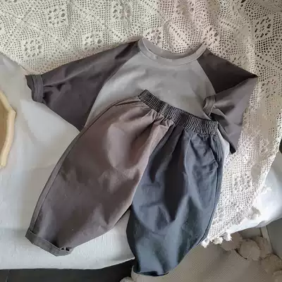 Type Zan mordian advanced sense ~ korean boys and girls AB colorblock casual lob pants trousers 2021 autumn