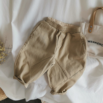 2022 Spring loaded beyond the imagination Good quality South Korean boy girls twill splicing tide Van Old Daddy Pants