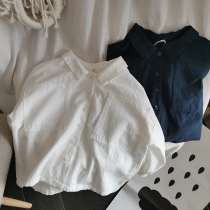 Accent Korean fabric boy shirt long sleeve cotton spring and autumn cotton pocket loose children long sleeve shirt men