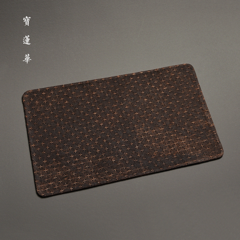 Vintage Cross-Patterned Xiangyun Silk Tea Mat, Silk-Containing Dry Tea Mat Fabric, Heat-Insulating Cloth Mat, Tea Cup Mat, Pot Mat