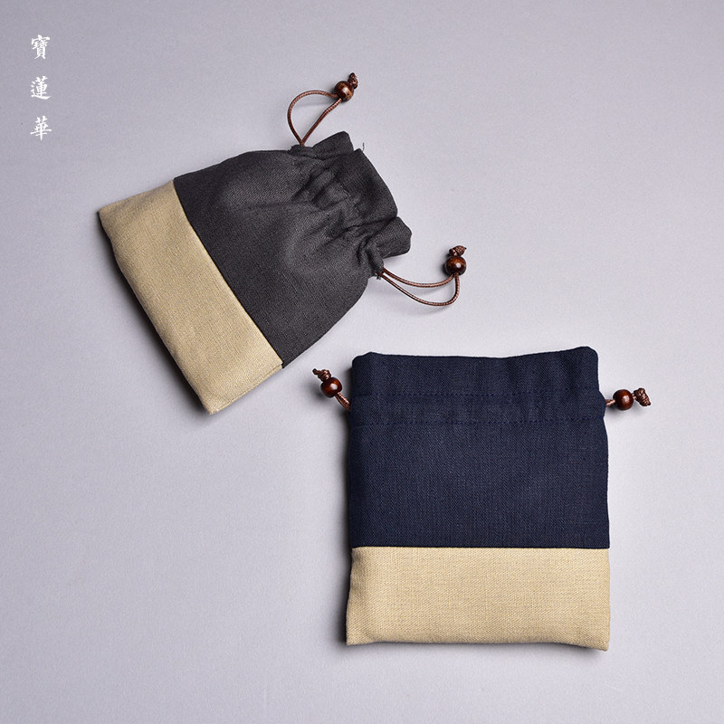 Retro cotton and linen storage bag tea cup storage bag Wen play bag travel tea set cloth bag tea set portable bag tea cloth bag