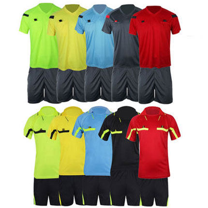 luwint comfortable football match referee uniform lapel Black Yellow Green Blue