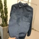 Mùa xuân 2019 mới phiên bản Hàn Quốc của cotton đã giặt là áo sơ mi denim mỏng Slim áo khoác dài tay hoang dã nữ thủy triều - Áo sơ mi dài tay