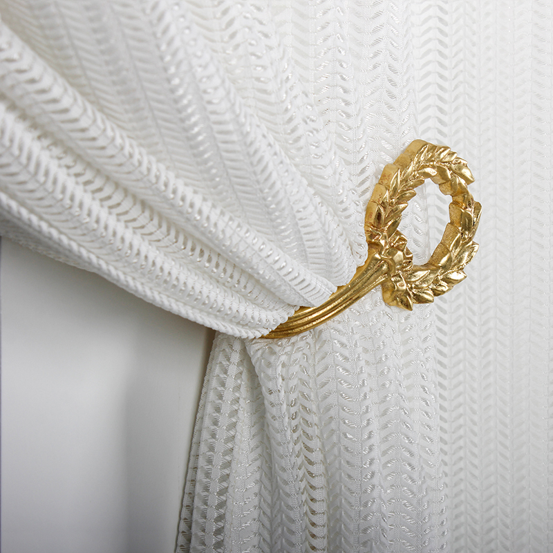 Nordic Retro American Light Luxury Brass Curtain Hooks Foyer Living Room Creative Decorative Wall Hooks Wall-Mounted Hooks with Holes
