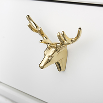 Brass handle Nordic Golden insect series fawn drawer cabinet door brass elk creative little handle