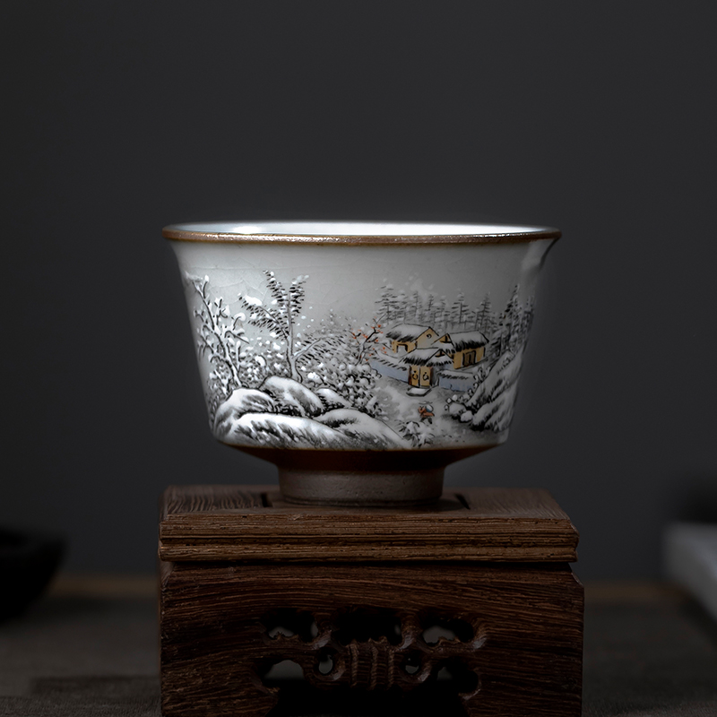 Your up jingdezhen ceramics slicing the manual master cup single CPU snow teacups hand - made personal kung fu master CPU