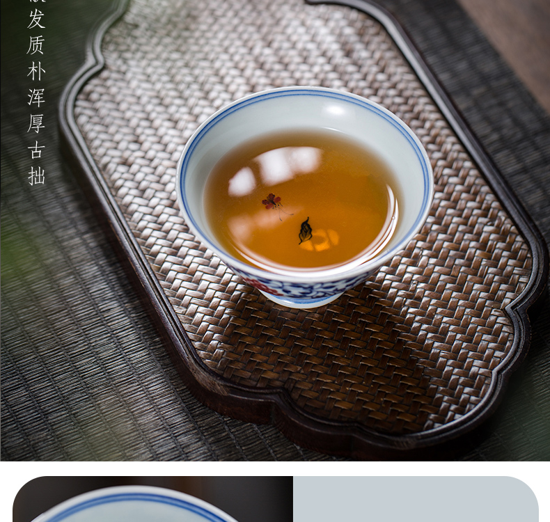 Owl up porcelain youligong hand - made chiba lotus lotus tea cup at upstream, triangle flowers pattern circle masters cup checking ceramic tea set
