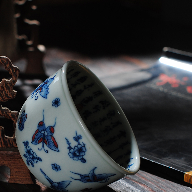 【 5.25 】 jingdezhen pure manual hand - made maintain within recent cylinder cup calligraphy