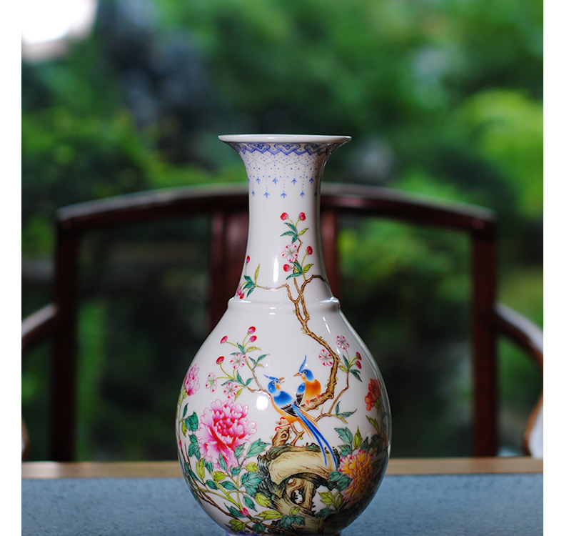 【 9.11 】 jingdezhen pure manual hand - made figure okho spring vase wealth and longevity