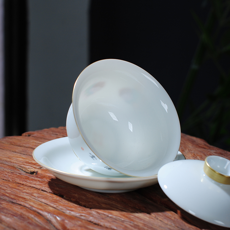 The Owl up with jingdezhen ceramic tureen tea service manual jade cups mud thin body paint kunfu tea tea cup tea sets