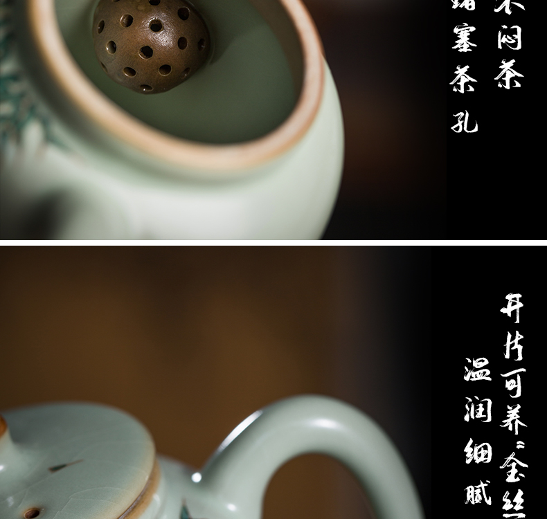 The Owl up jingdezhen to open the slice your up glaze tea hand - made glair kunfu tea dry teapot ceramics by hand