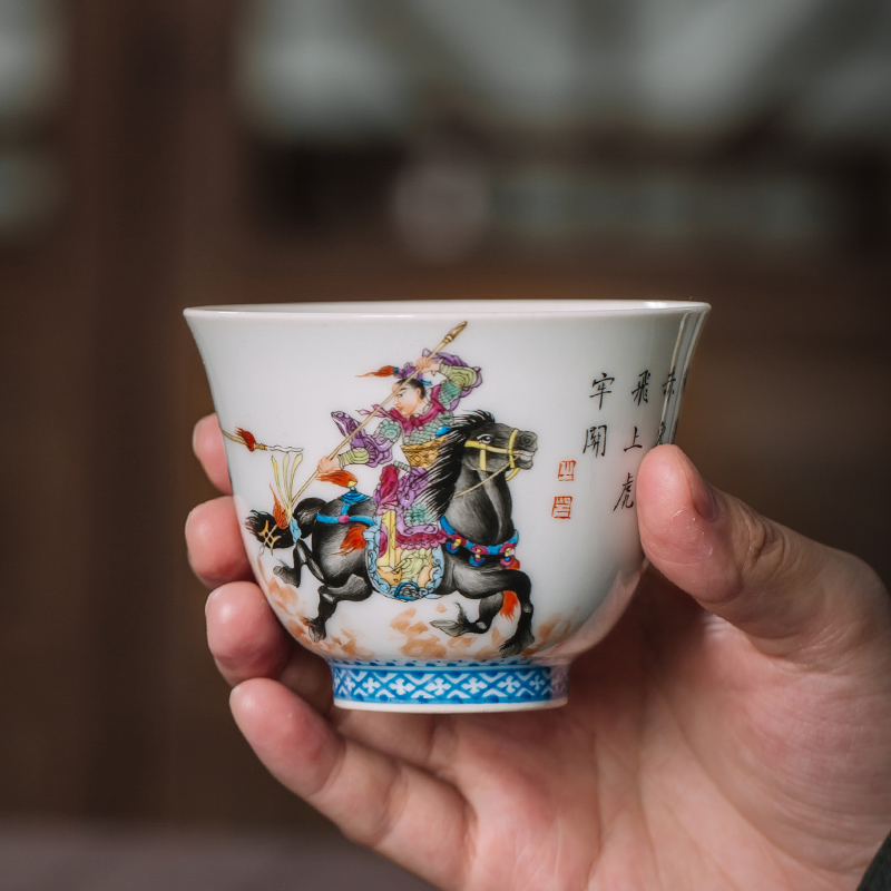 The Owl up jingdezhen tea master kung fu tea cup single CPU hand - made ancient characters make tea cup sample tea cup