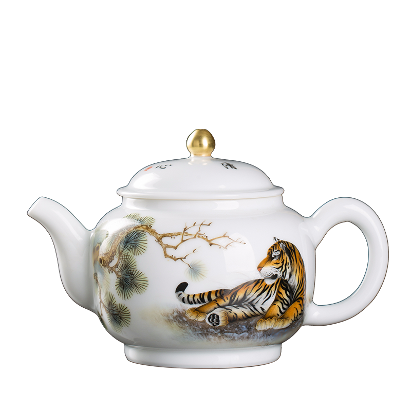 Jingdezhen ceramic hand - made tiger teapot manual teapot household move single pot of kung fu tea pot