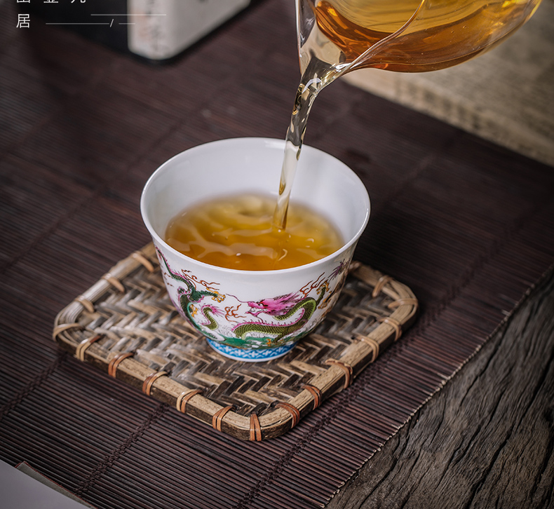 The Owl five dragon up jingdezhen tea set all checking ceramic cup kung fu tea masters cup tea cups