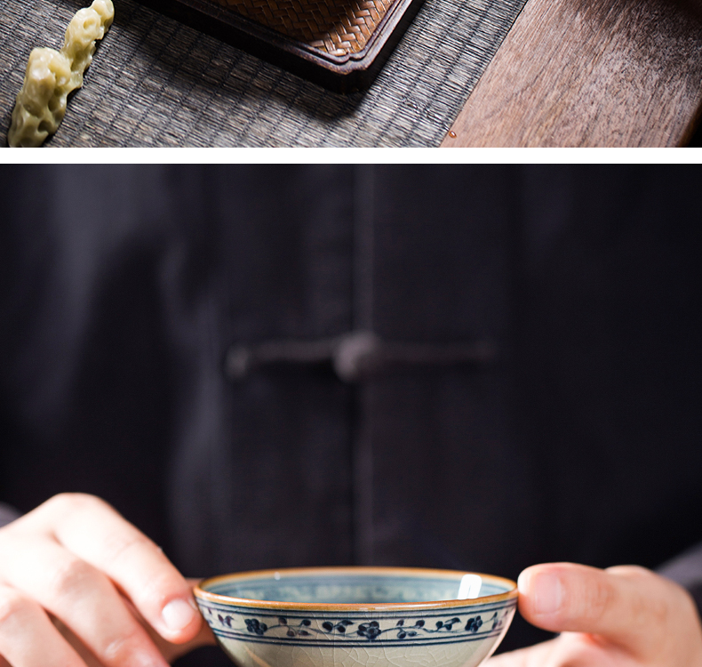 Open the slice owl up clay glaze hand - made porcelain maintain tea longfeng cup for cup master sample tea cup gift cup