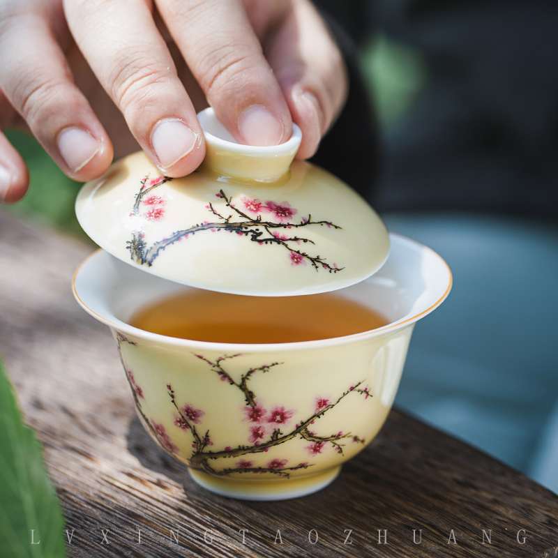 Travel jingdezhen ceramic tea set kung fu tea set is suing tea cups portable hand made enamel crack cup