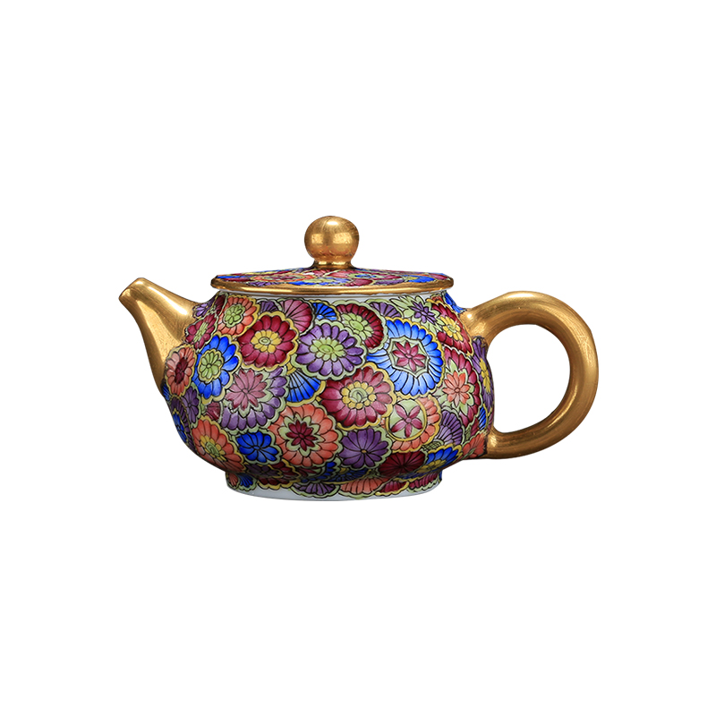 Jingdezhen hand - made colored enamel see xi shi pot on the glaze ceramic teapot little teapot kungfu single pot