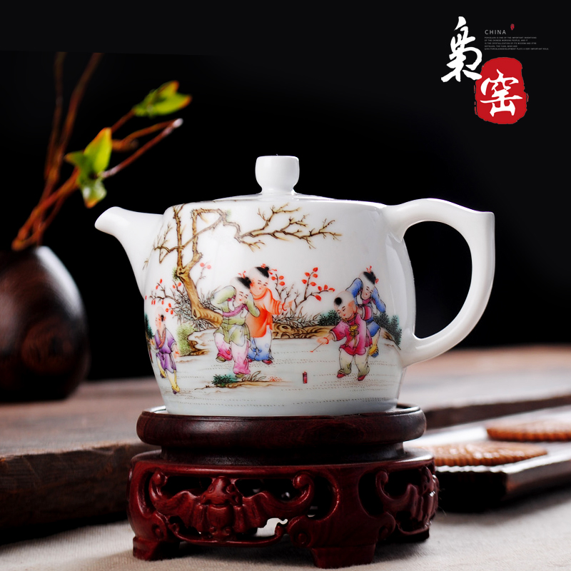 Jingdezhen Painting Handicheng Tea pot pot pot pot pot ceramic kung fu tea set hand - made single teapot