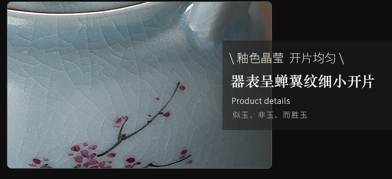 Jingdezhen ceramic your up with azure cracked pot home teapot hand - made color ink girder pot of tea by hand