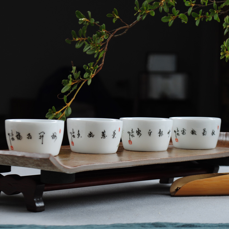 Jingdezhen hand - made ceramic cups kung fu tea sets manual single cup powder enamel masters cup sample tea cup