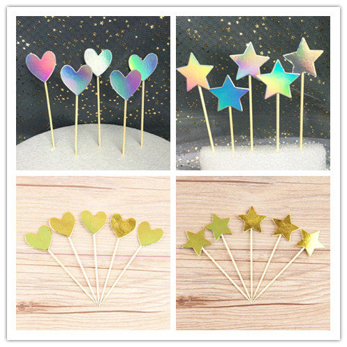 New Baking Cake Decoration Phantom Pentagram Loving Romantic Stars Small Love Cake Decoration Plugin