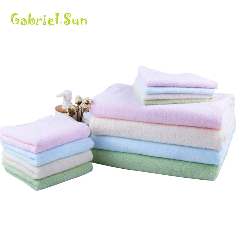 Korean Imported Gabriel Sun 60-Count Pure Cotton Untwisted Yarn Solid Color Terry Soft Absorbent Macaron Bath Towel