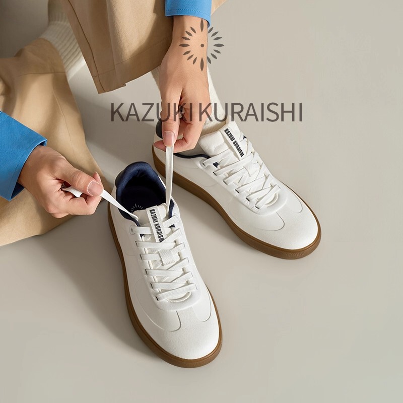 Kangshi Yishu De Xun Men's Club Blue Retro Low-Top Versatile Thick-Soled Sports Casual Sneakers White Shoes Trendy